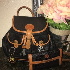 Dooney and Bourke backpack, wallet key tag
